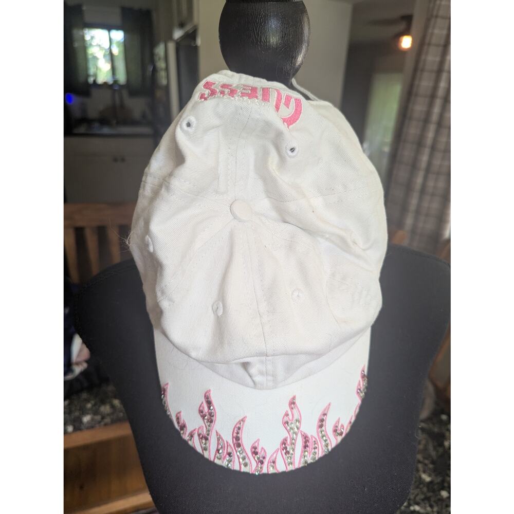 Guess Pink Bedazzled Flame Hat